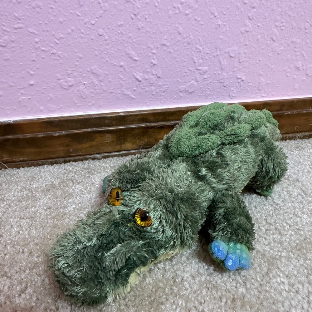 Aurora Alligator Plush 8”Green Stuffed Animal Gold Eyes Crocodile